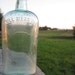 Vintage Whiskey Bottle Flask Prohibition Collectible Aqua Glass