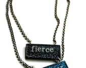 YOU PICK TWO Custom Glitter Resin Necklace Your Choice Words and Colors