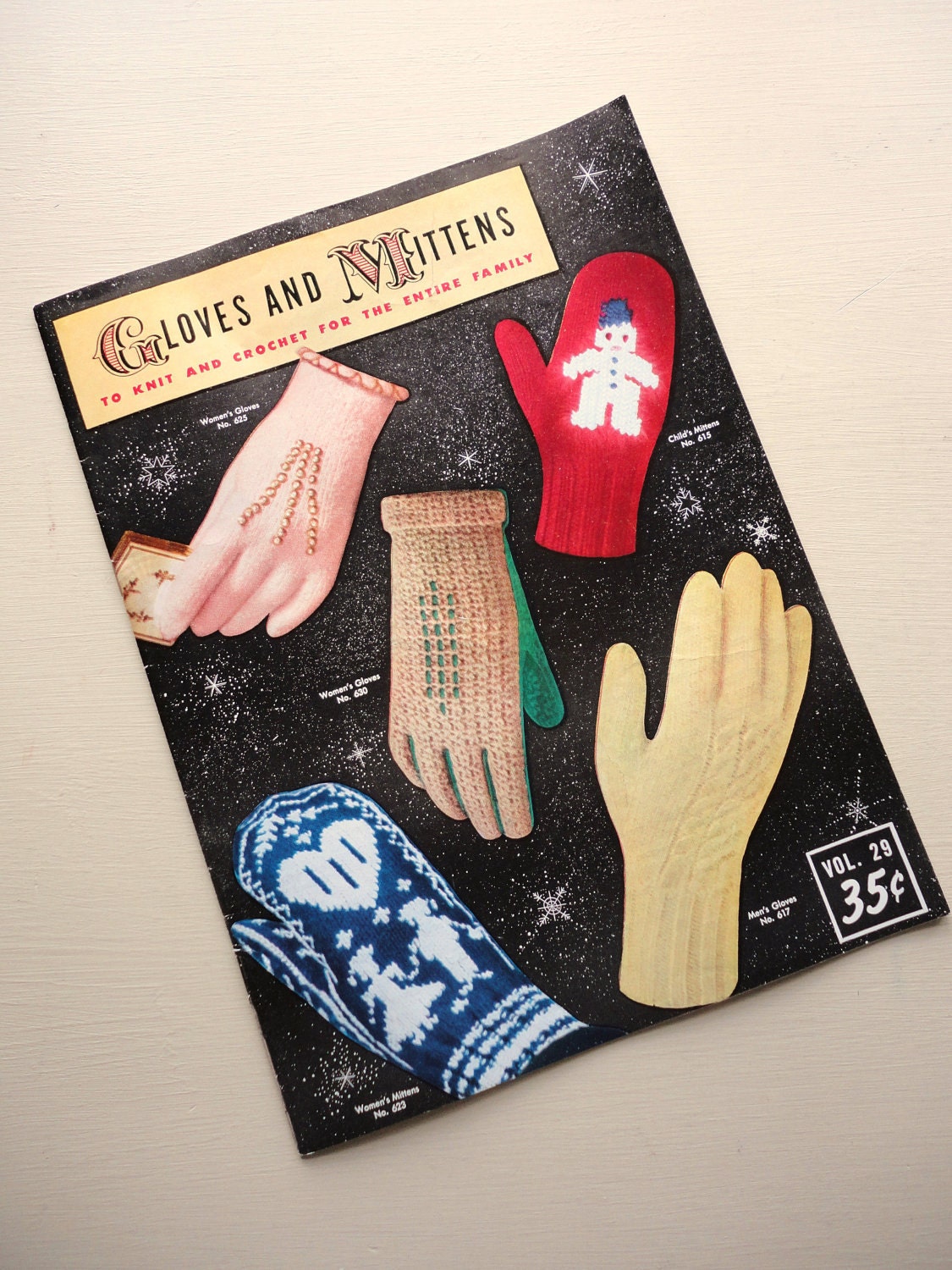 vintage 1950s gloves and mittens to knit and crochet for the entire family book