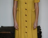 vintage mustard yellow saks fifth avenue dress
