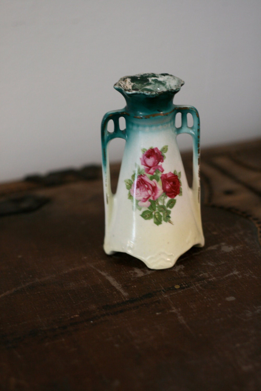 1950's Rose Ceramic Vase