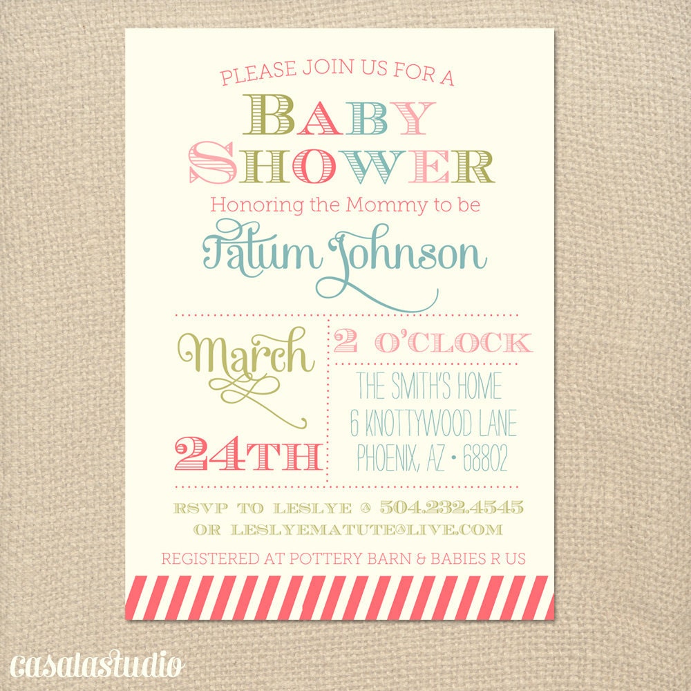 Spring Fling Bridal Shower Invitation Baby Shower Invitation Printable OR Printed Card