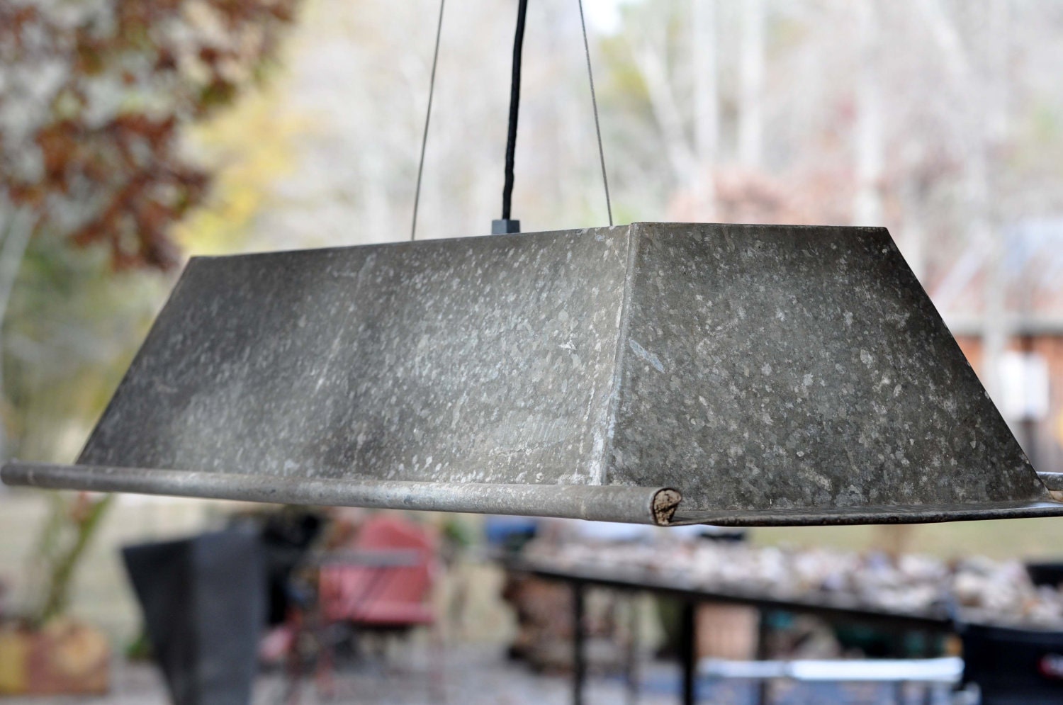 Enlightened Feed Trough - Galvanized Hanging Industrial Light