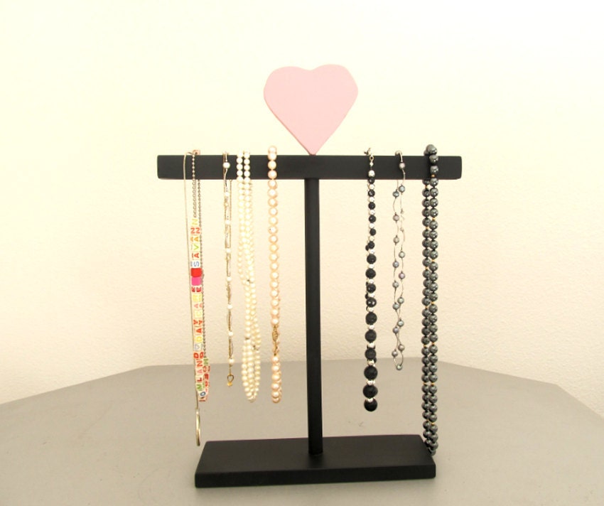 Black Necklace Holder with heart