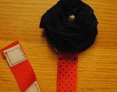 Red and Black Polka Dot Flower Pacifier Clip