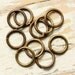 10 Large Solid Brass Jump Rings 16g, 7mm ID, 9mm OD, Hand Antiqued Saw Cut Oxidized Brass Wire, Findings