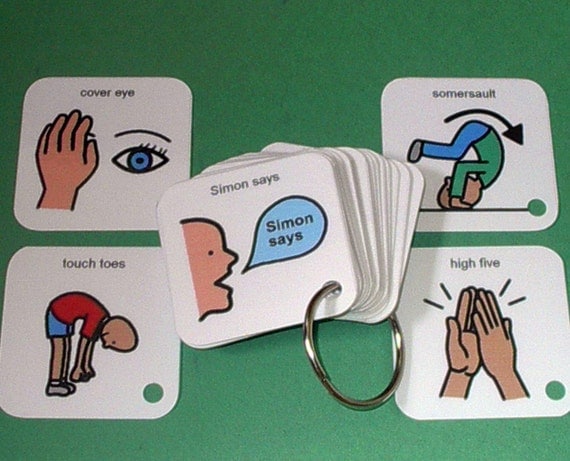 Simon Says ABA Autism Keyring Activity - PECS Visual Aid for Autism Therapy