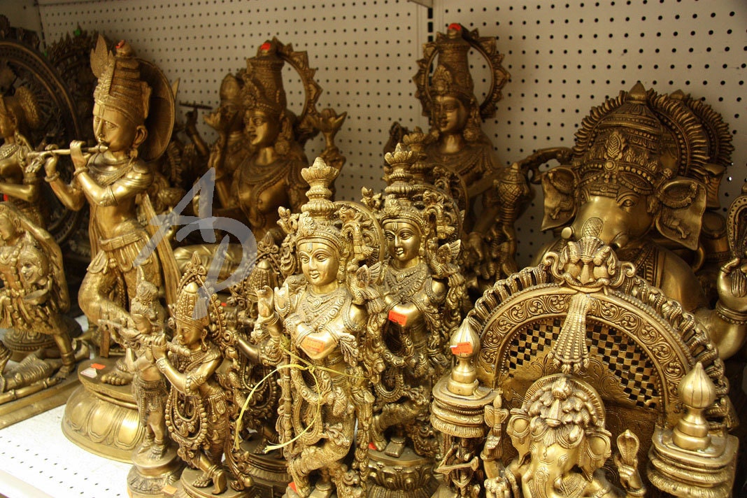 Golden Idols Hindu Store Merchandise Icons Statues Ganesh Shiva Gods 8x10 Fine Art Photograph Under 25 Gift