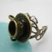 ring---antique bronze 3d coffee cup pendant,alloy adjustable ring