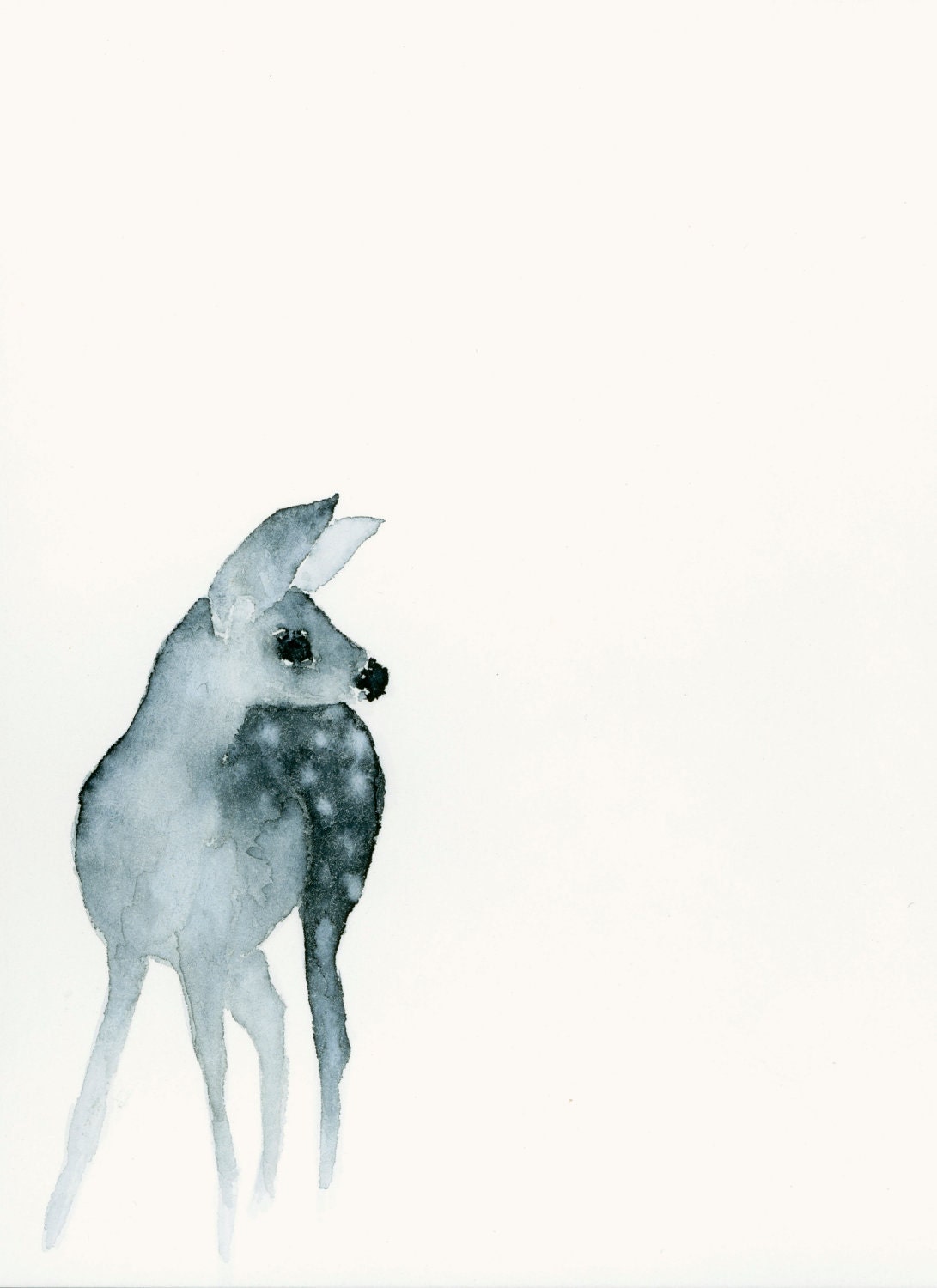 Deer Fawn Art - Fine Art Print from Original Watercolor