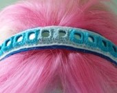 Embroidered Felt Headband-Teal Ombre Headband