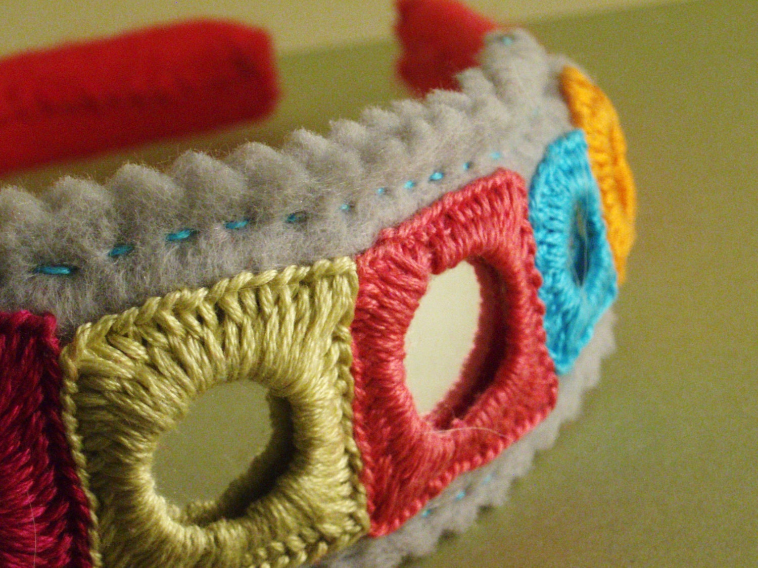 Embroidered Felt Headband--In Technicolor