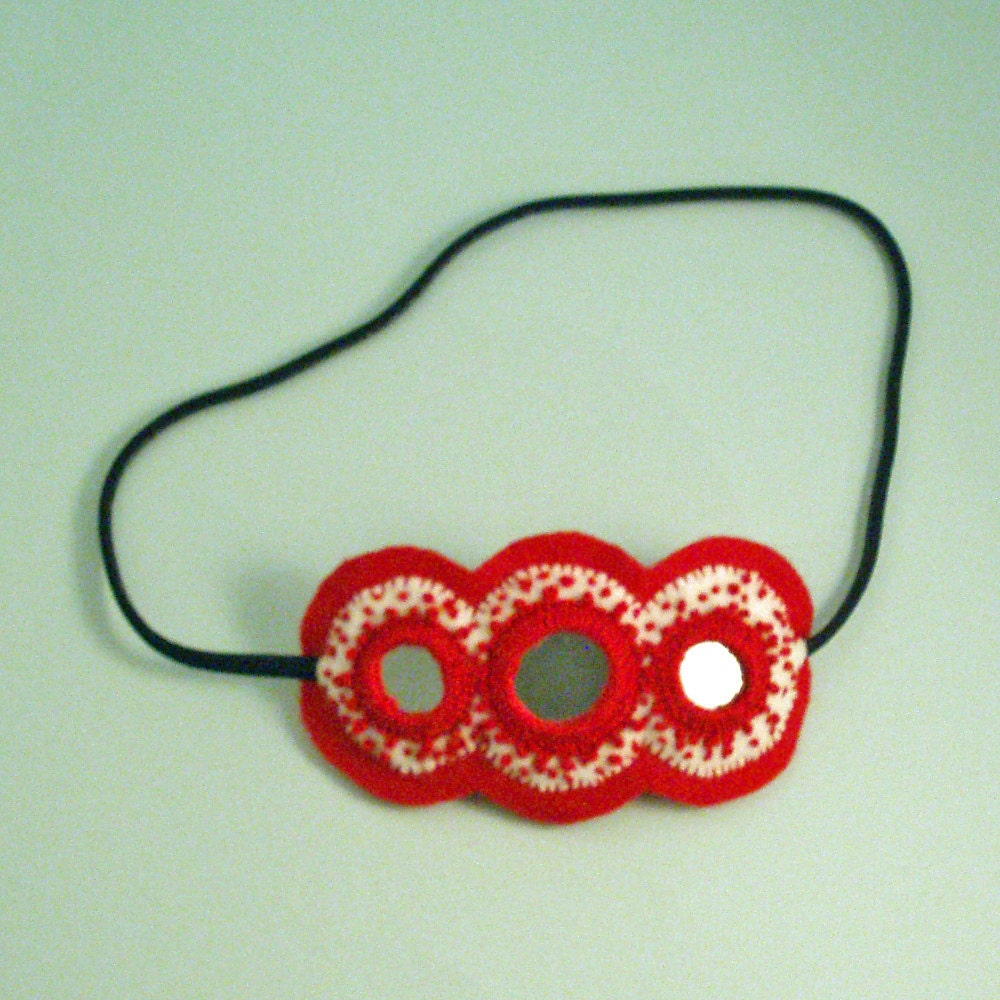 CLEARANCE Embroidered Felt Headband-Red Splatter