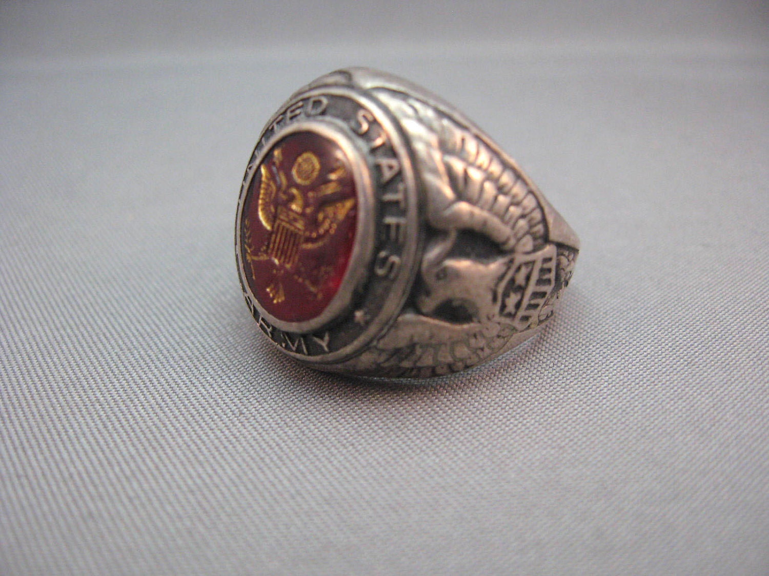 Vintage US Army Ring Sterling Silver Retro by DavidWhiteFineArt