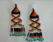 NEW Native American "Fire Water" Beaded Earrings
