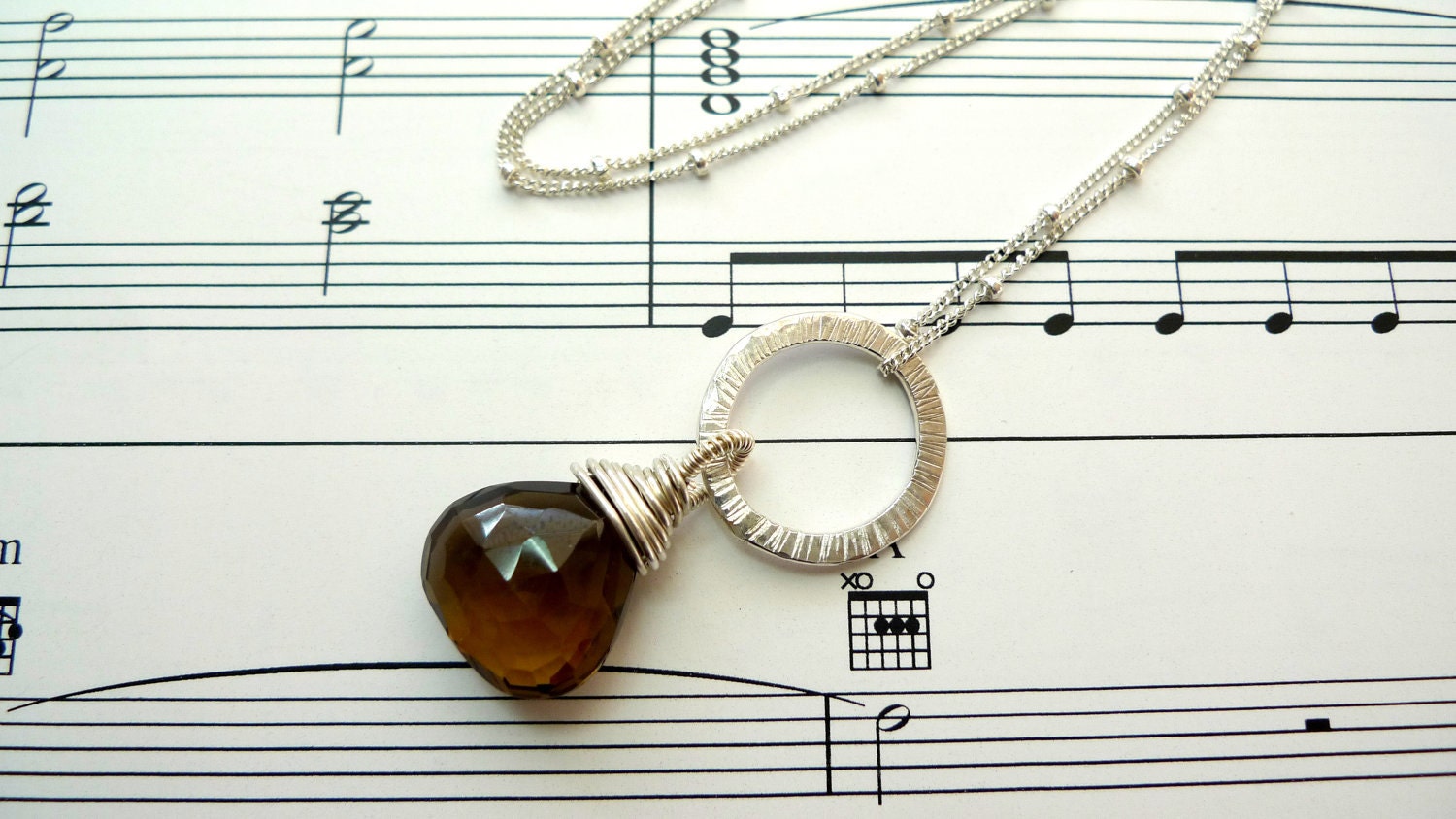 Smoky Quartz Sterling Silver necklace