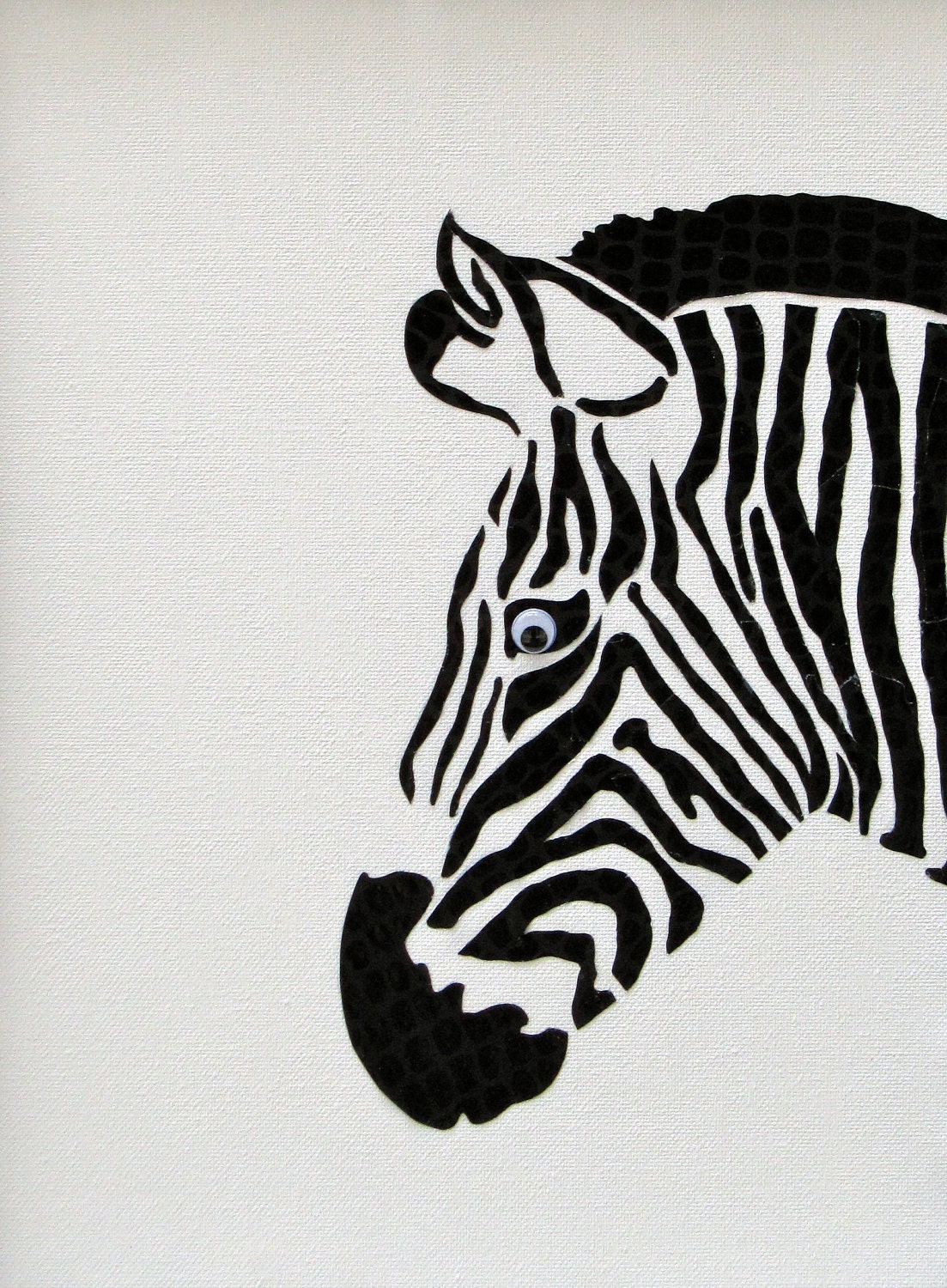 Black and White Beauty - Original Handmade Acrylic Paint and Paper Painting on Canvas - PaperAndPaintRocks