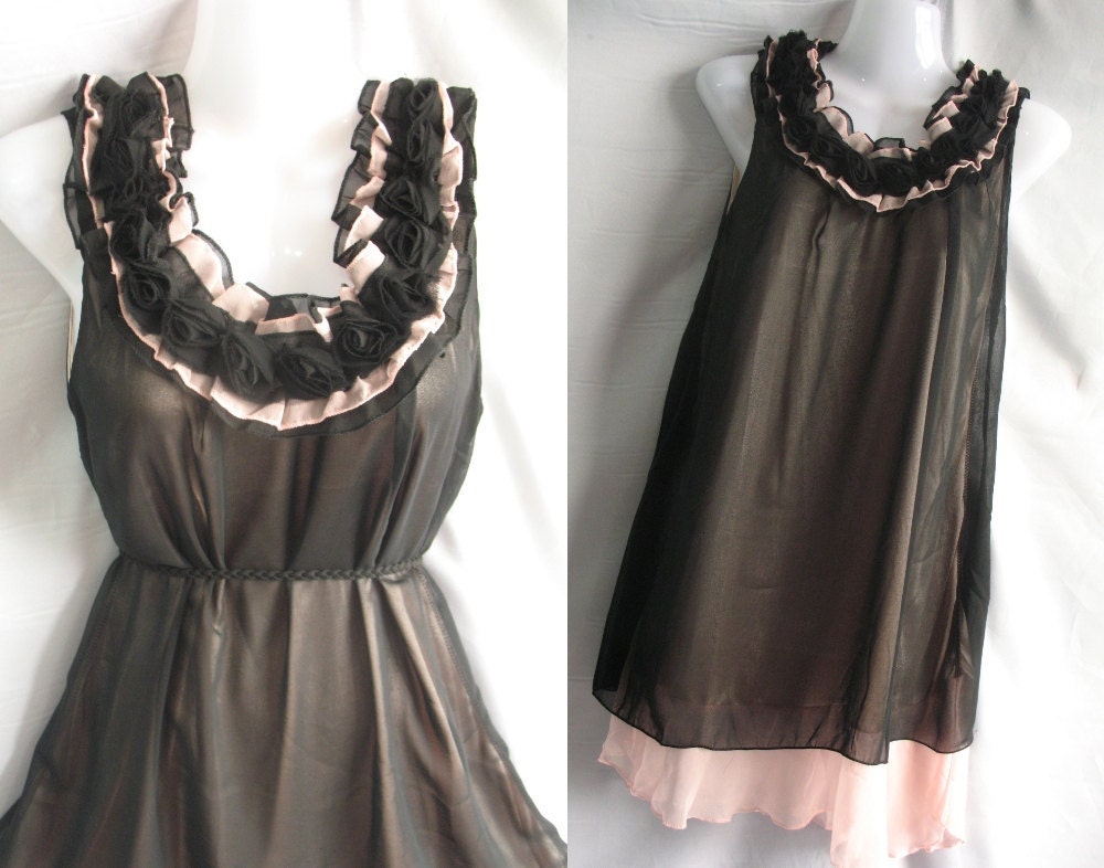 70% SALES Soft Ruffled Cocktail Dress - Sweet Heart Chiffon Party Dress - Little Black Dress