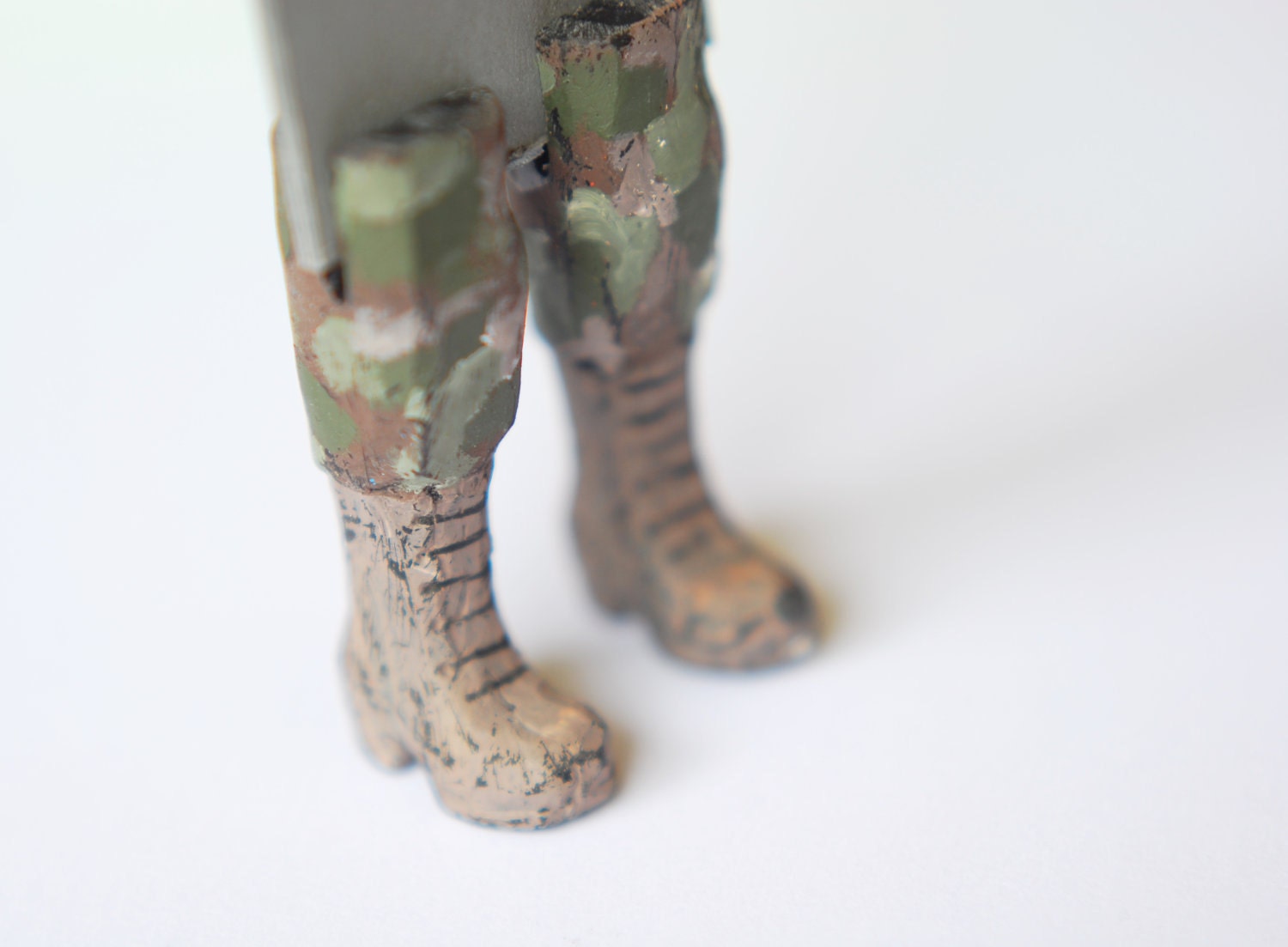 Man in Military boots. Camo legs in the book. Unusual art bookmark. Whimsical fathers day gift. oht - MyBookmark