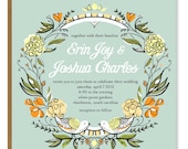 Bird Wreath Wedding Invite