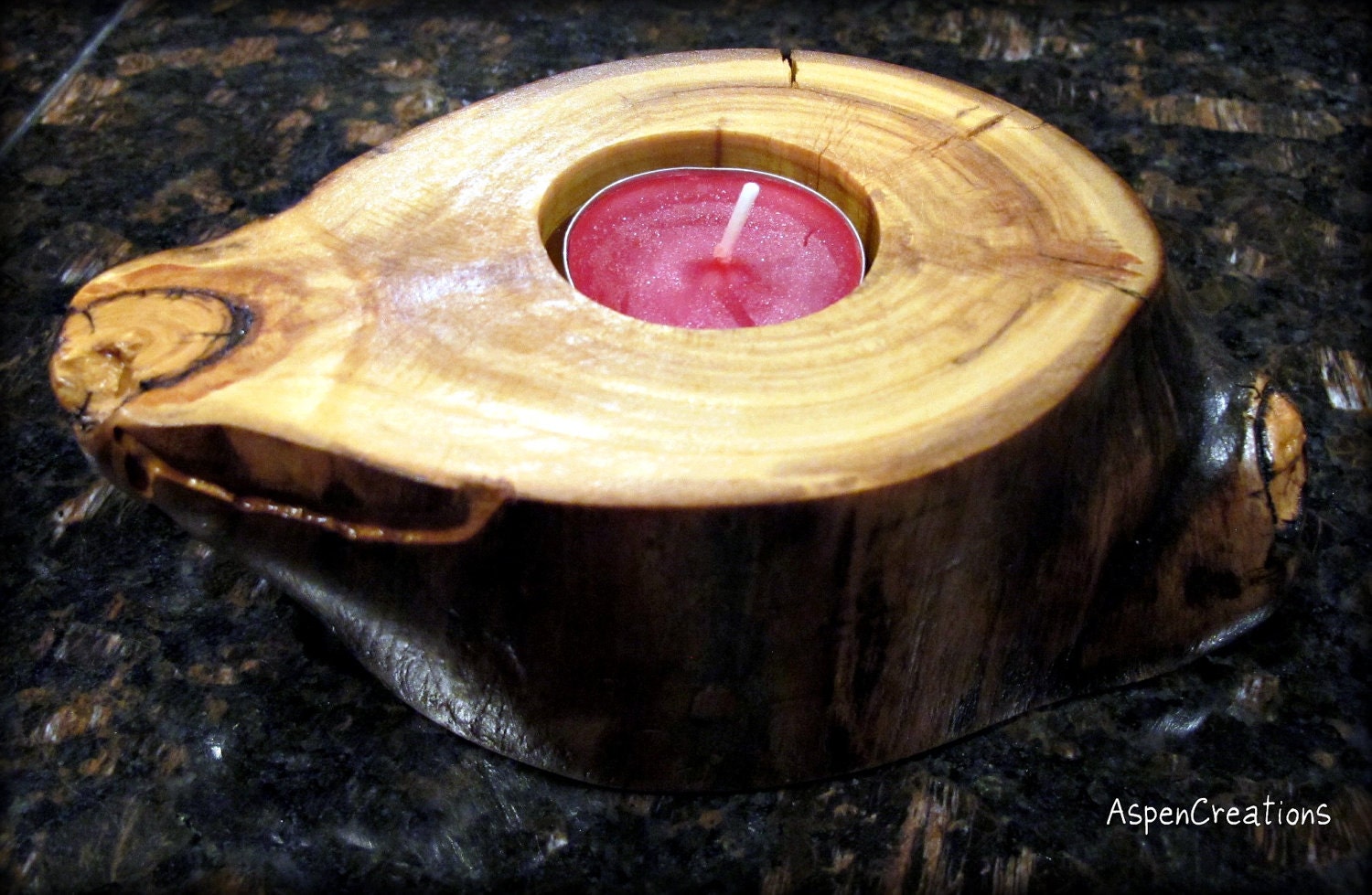 Colorado Aspen Wood Candle "Genie's Lamp"