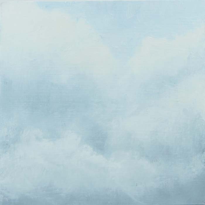 Cloud Painting small original oil painting on wood panel painting blue 8x8
