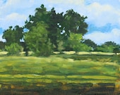 Spring Sale - Summer Landscape Painting Oil on Wood panel 8x10 inch wall art