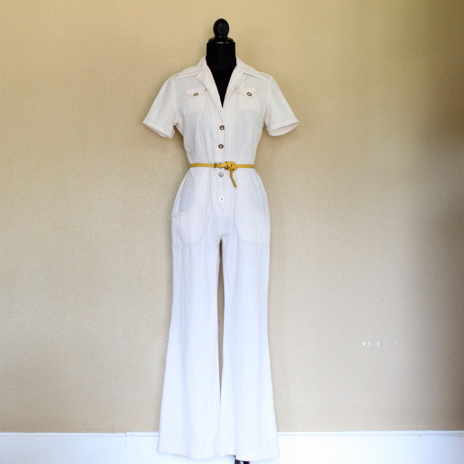 70s white jumpsuit