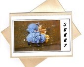 Funny Greeting Card, Sorry, Gargoyle Fine Art Card, Handmade Blank Greeting Card, Kitsch