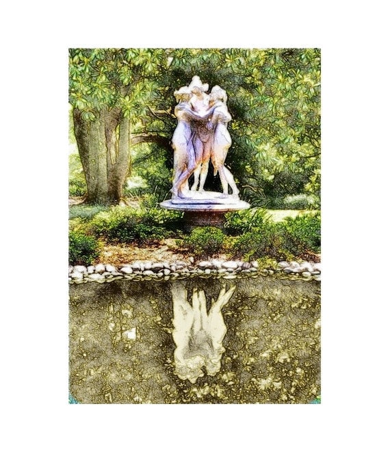 Fine Art Print, Reflection of the Three Muses, Virginia Surreal Art Print, Gilded Age, 4x6 Print, Ready to Frame