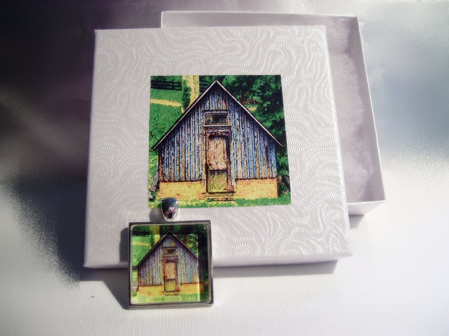 Cherub Pendant, Wearable Art, Gothic Fine Art Cherub Statement Necklace, 2x2 Inch Photo Frame Pendant