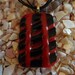 Criss Cross Fused Glass Pendant with Ribbon and Cord Necklace item B26