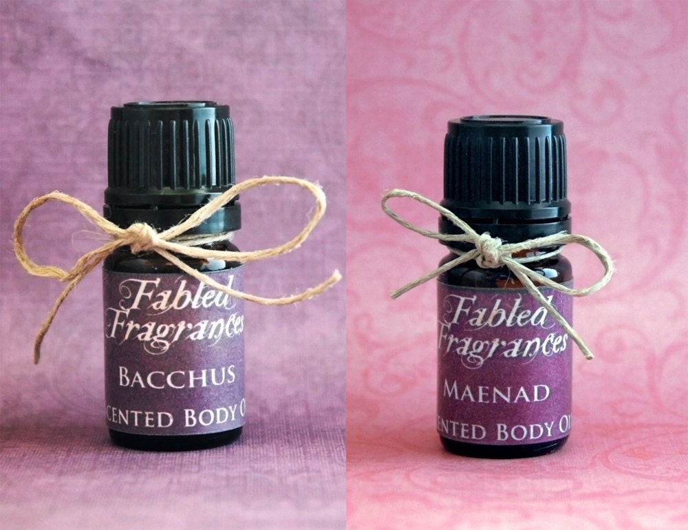 Perfume Oil Set: His and Hers 5mL Cologne and Perfume in Bacchus and Maenad Fragrance Gift Set