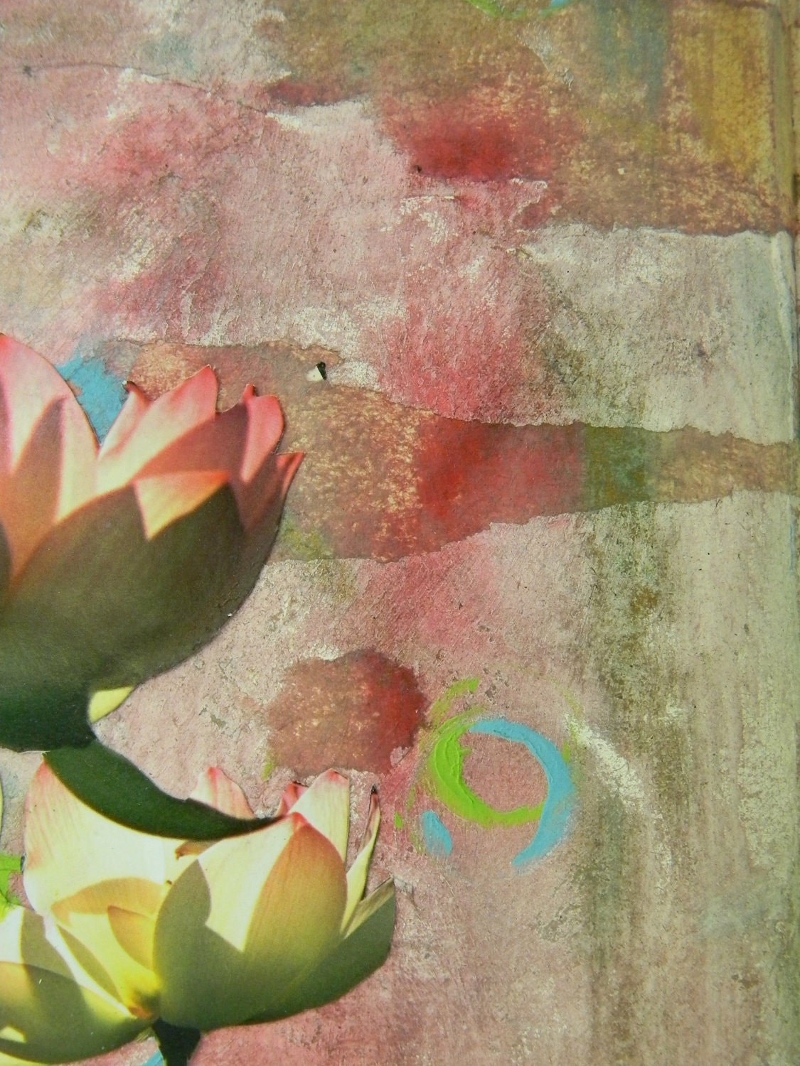 art // print // giclee // collage // "two flowers (glowing)"