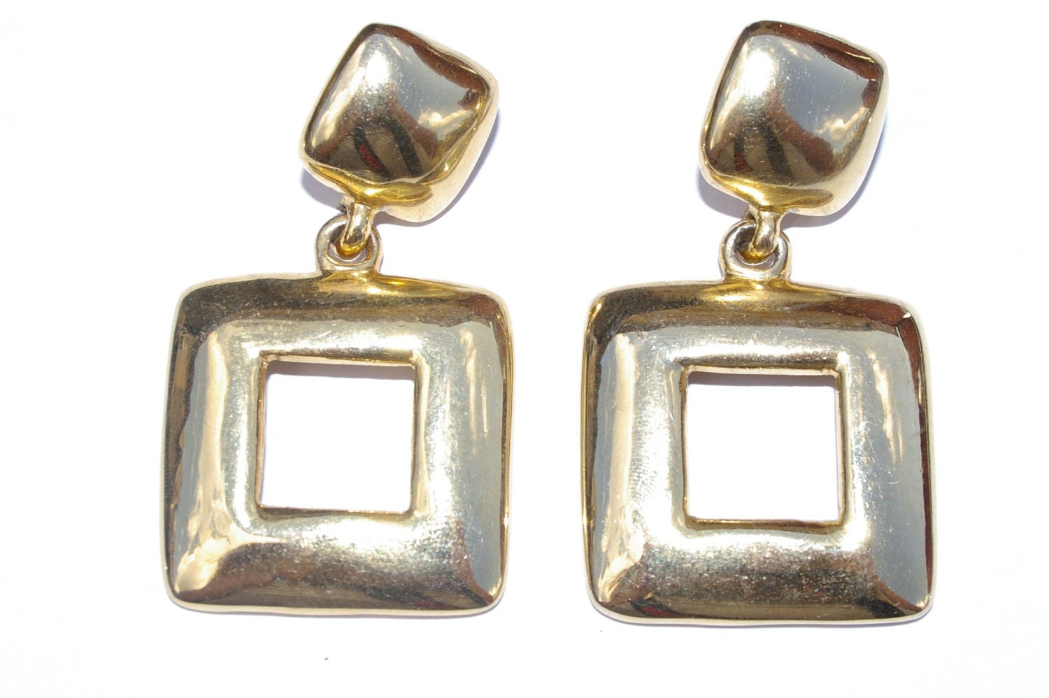 Earrings HUGE 80s GOLD VINTAGE Stunning