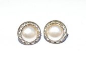 Earrings Madmen Stunning Pearl & Rhinestone VINTAGE