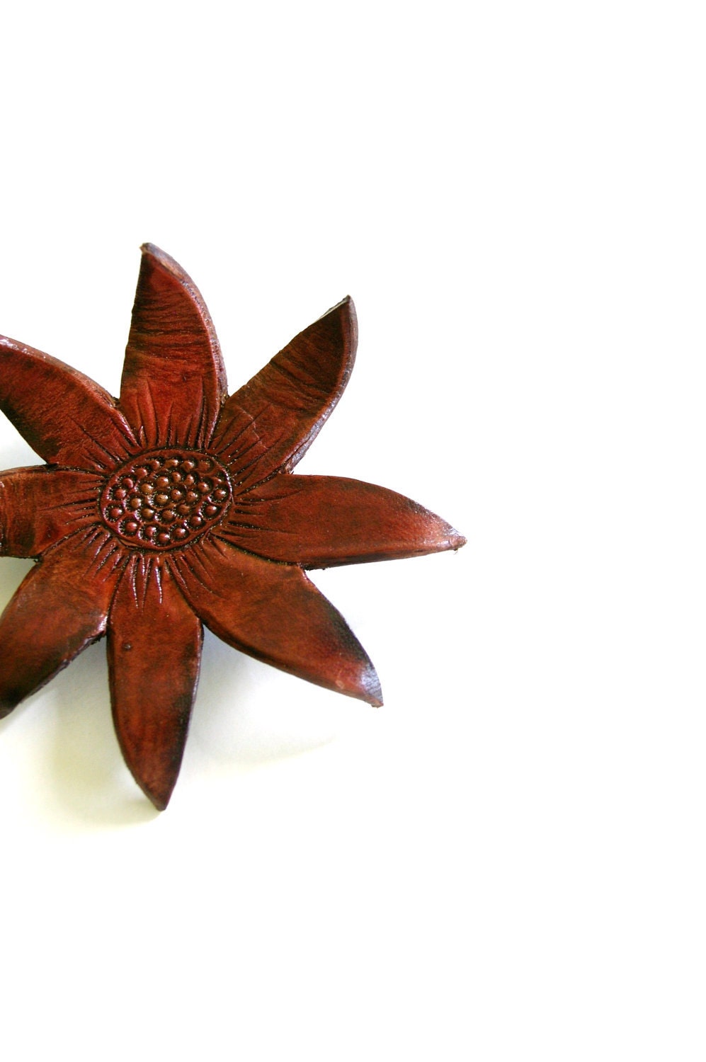 Brooch Leather Flannel Flower Australia