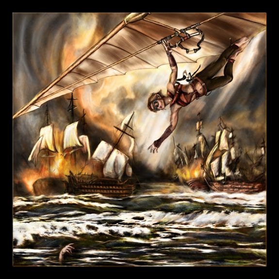 TRAFALGAR JACK (Abney Park "Airship Pirates") Art Print 12"x12" by MANDEM