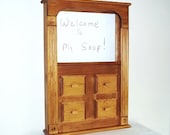 Furniture message board with drawers