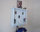 Shabby wall shelves with bulletin board and hooks   ------Furniture, Message Board, Clothes Hooks, Key Hooks, Display Shelf, Sports Display,
