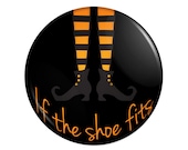 Halloween Pinback Button -  Witch Shoes - 3 inch