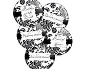 Wedding Party Gift Set - Five 3 inch round mirrors - Bridesmaid Gift - Maid of Honor Gift