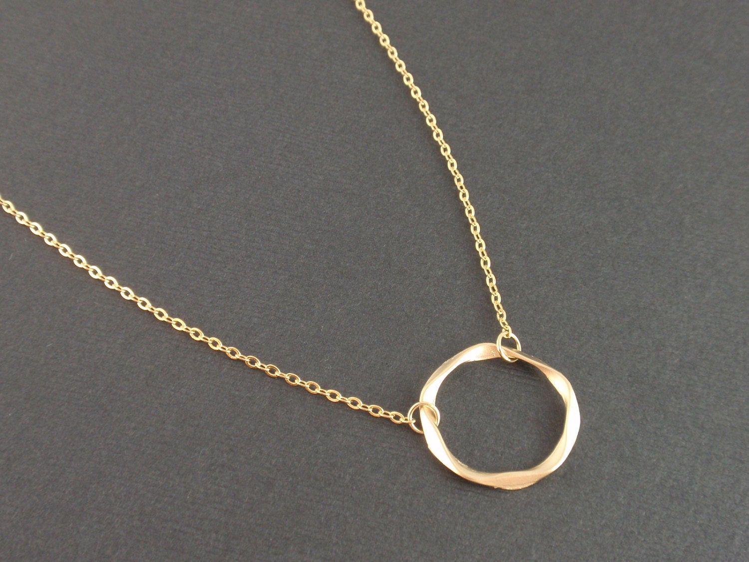 Twisted rings 14K gold filled necklace -modern simple necklace, minimal everyday jewelry