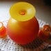 10% Discount..VINTAGE SALE 1950s Vintage Retro Orange Yellow Satin Art Glass Juice Decanter Set
