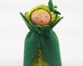 St. Patricks Day Felt Doll - Mini Four Leaf Clover Shamrock
