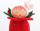 Felt Strawberry Doll - Miniature Red Birthday Decoration