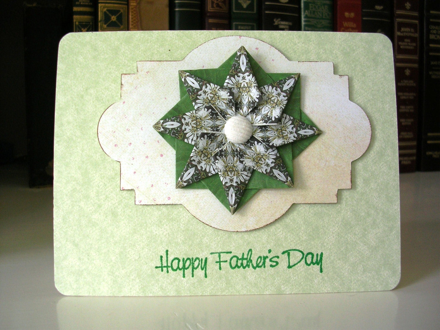 Fathers Day Card - Light Green Origami Card