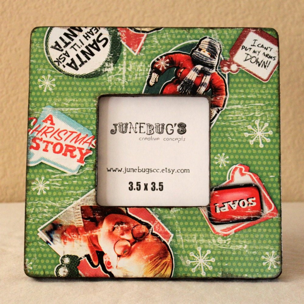 A Christmas Story Photo Frame- Personalized Decoupage Wood