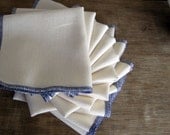 SALE 15% OFF -- Unpaper Towel Organic Birdseye Cotton Unbleached with Purple Edges Eco Friendly -- Set of 24