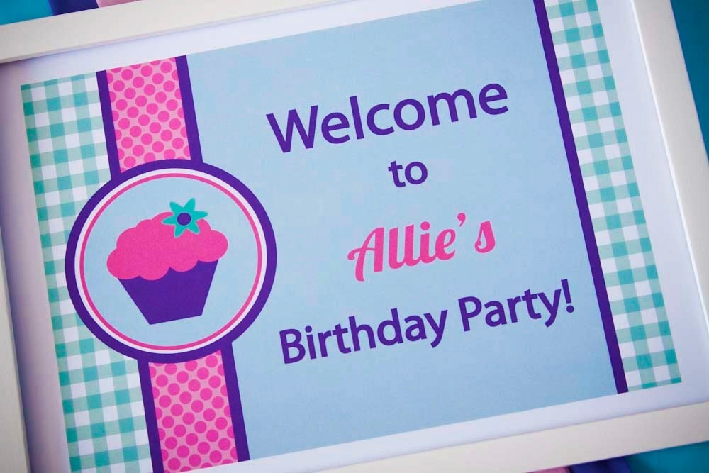 CUPCAKE Party - Printable CUPCAKE WELCOME Sign - Personalized Il_170x135